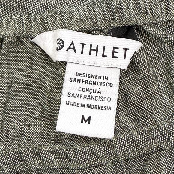 ATHLETA Voyager Tank Top Size M 100% Linen Aspen Olive Gray Adjustable Straps - Picture 8 of 13